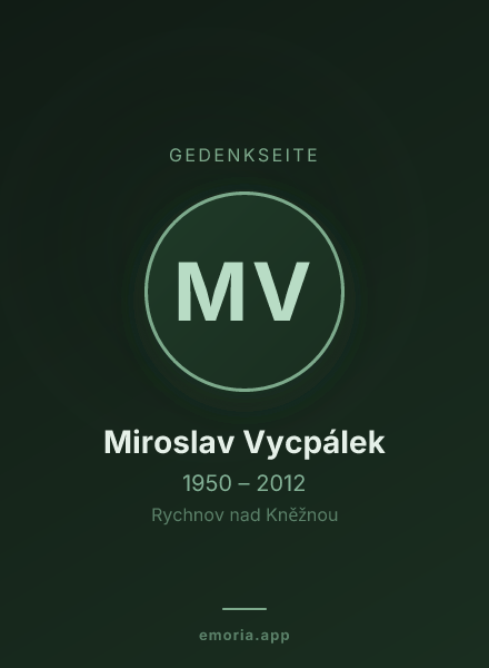 Gedenkportrait von Miroslav Vycpálek