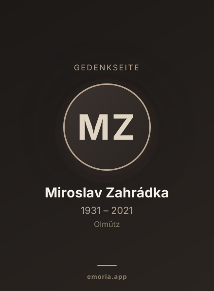 Gedenkportrait von Miroslav Zahrádka
