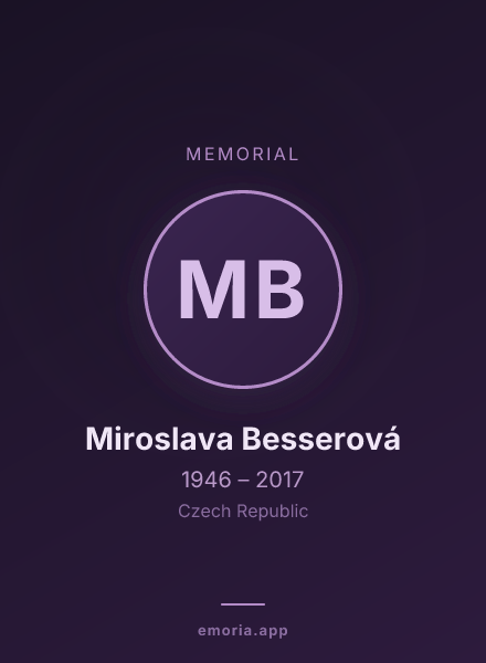 Memorial portrait of Miroslava Besserová