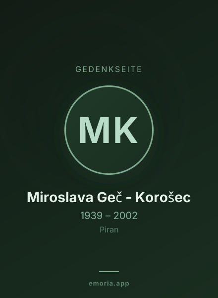 Gedenkportrait von Miroslava Geč - Korošec