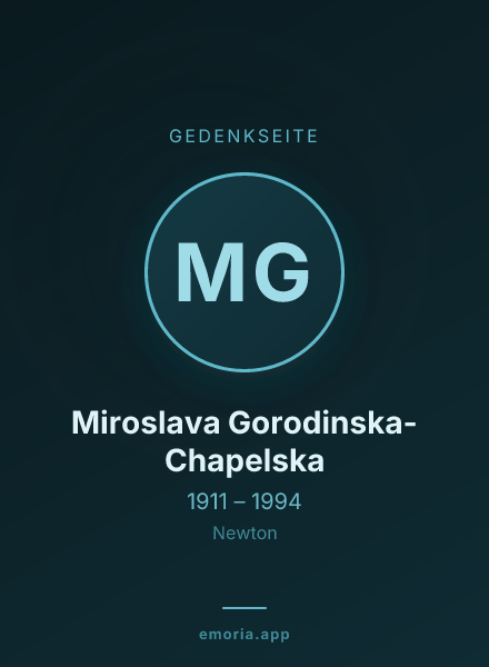 Gedenkportrait von Miroslava Gorodinska-Chapelska