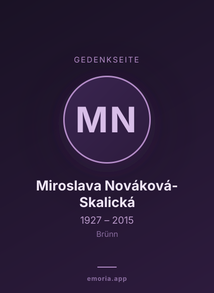 Gedenkportrait von Miroslava Nováková-Skalická