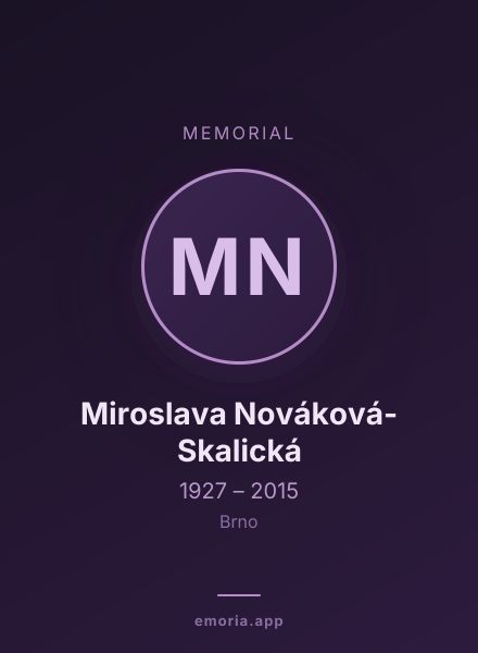 Memorial portrait of Miroslava Nováková-Skalická
