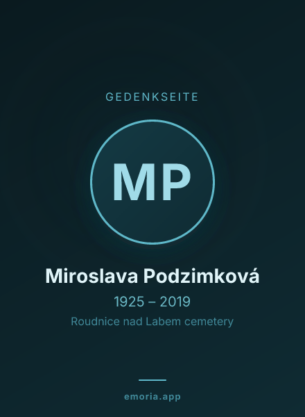 Gedenkportrait von Miroslava Podzimková