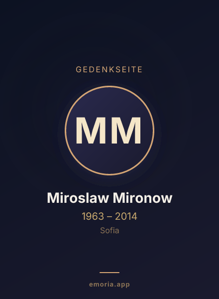 Gedenkportrait von Miroslaw Mironow