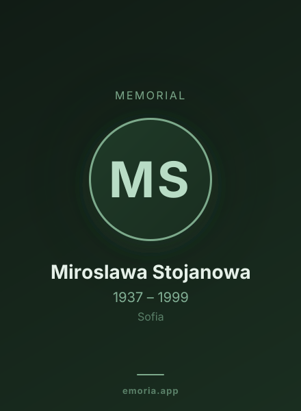 Memorial portrait of Miroslawa Stojanowa