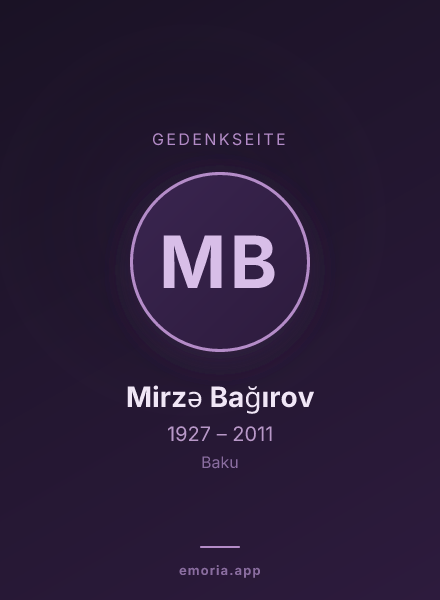 Gedenkportrait von Mirzə Bağırov