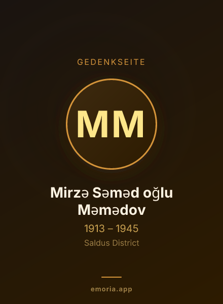Gedenkportrait von Mirzə Səməd oğlu Məmədov