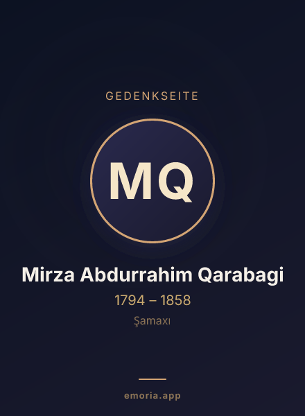 Gedenkportrait von Mirza Abdurrahim Qarabagi
