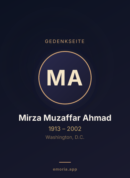 Gedenkportrait von Mirza Muzaffar Ahmad