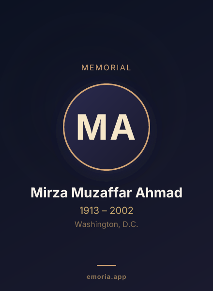 Memorial portrait of Mirza Muzaffar Ahmad
