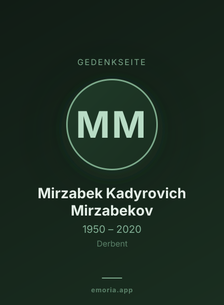 Gedenkportrait von Mirzabek Kadyrovich Mirzabekov