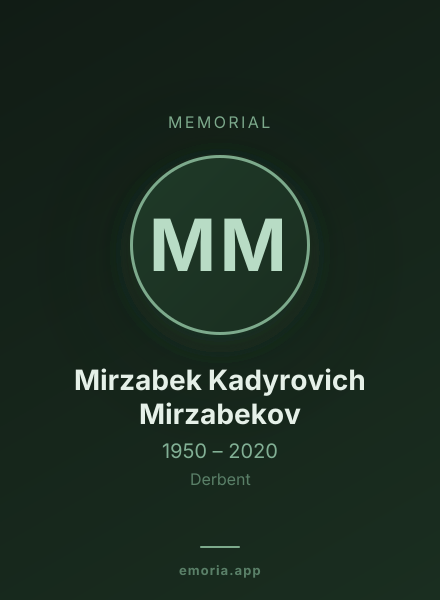 Memorial portrait of Mirzabek Kadyrovich Mirzabekov