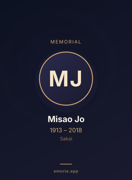 Memorial portrait of Misao Jo