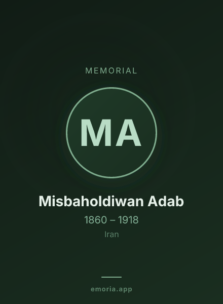 Memorial portrait of Misbaholdiwan Adab
