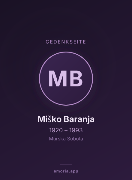 Gedenkportrait von Miško Baranja