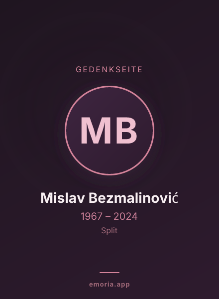 Gedenkportrait von Mislav Bezmalinović
