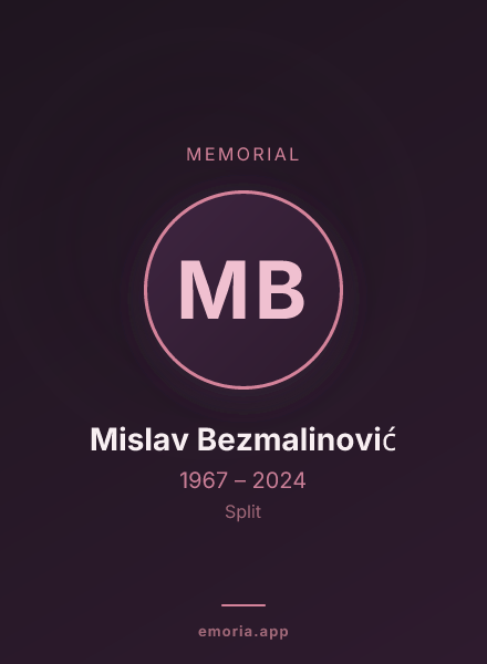 Memorial portrait of Mislav Bezmalinović