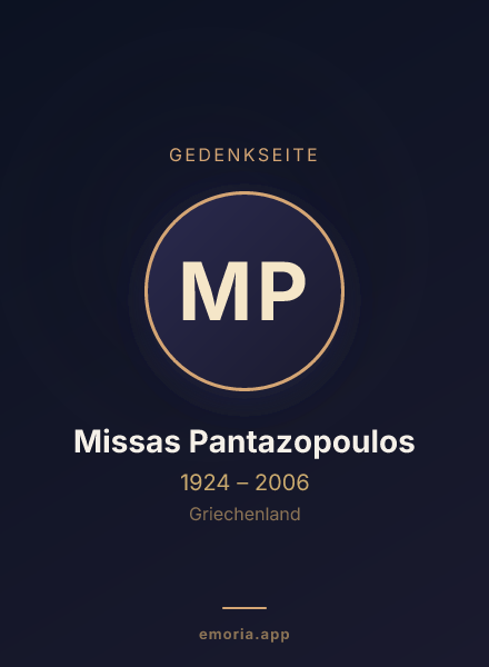 Gedenkportrait von Missas Pantazopoulos