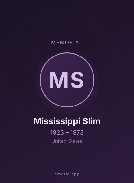 Memorial portrait of Mississippi Slim