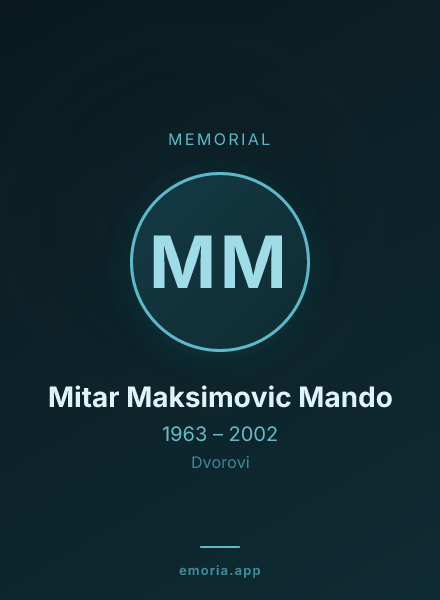 Memorial portrait of Mitar Maksimovic Mando