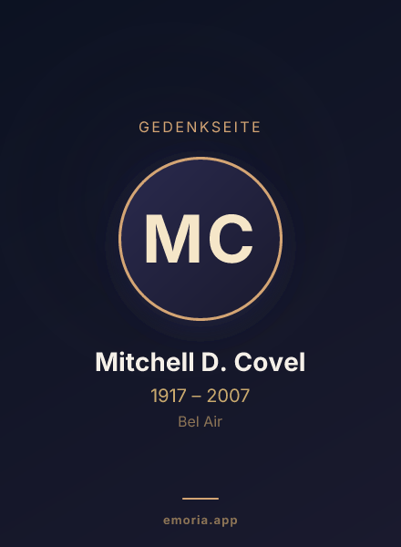 Gedenkportrait von Mitchell D. Covel
