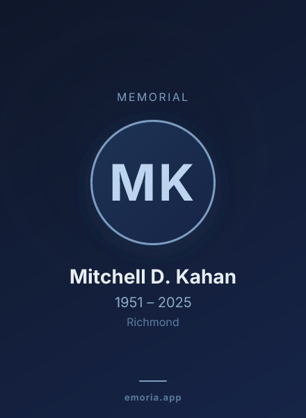 Memorial portrait of Mitchell D. Kahan