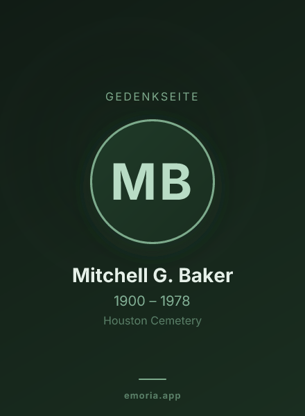 Gedenkportrait von Mitchell G. Baker