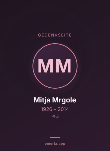 Gedenkportrait von Mitja Mrgole