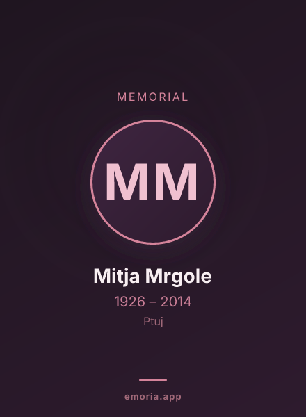 Memorial portrait of Mitja Mrgole