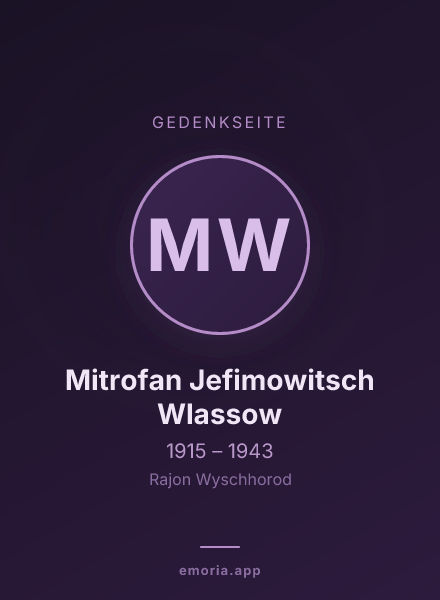 Gedenkportrait von Mitrofan Jefimowitsch Wlassow