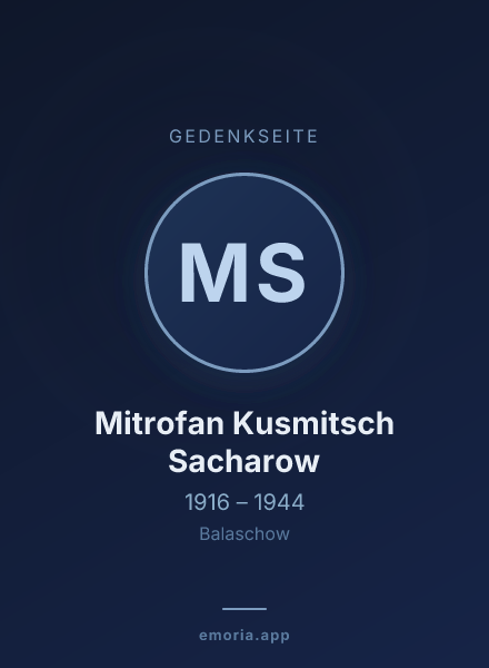 Gedenkportrait von Mitrofan Kusmitsch Sacharow