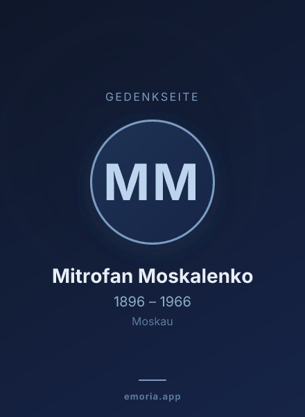 Gedenkportrait von Mitrofan Moskalenko