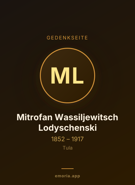 Gedenkportrait von Mitrofan Wassiljewitsch Lodyschenski