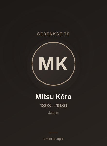 Gedenkportrait von Mitsu Kōro
