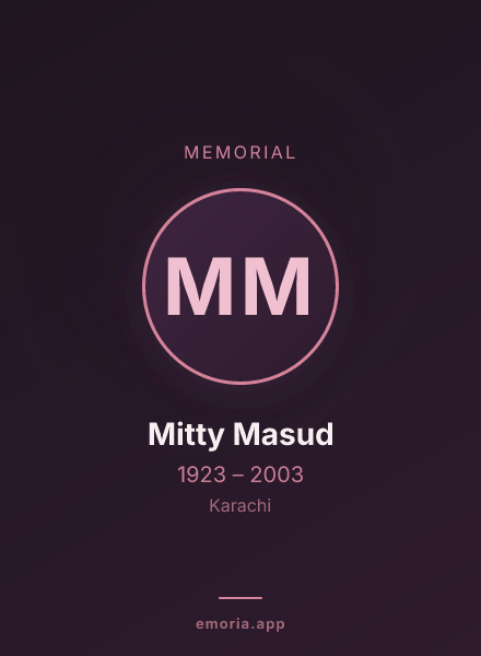 Memorial portrait of Mitty Masud