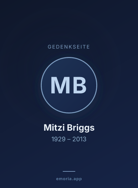 Gedenkportrait von Mitzi Briggs