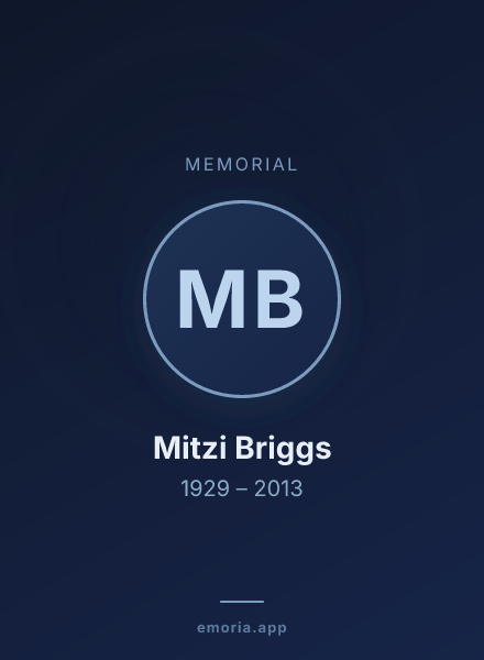 Memorial portrait of Mitzi Briggs