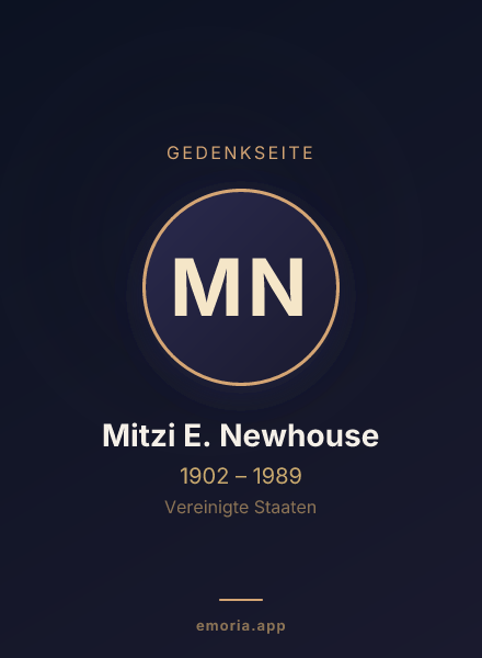 Gedenkportrait von Mitzi E. Newhouse