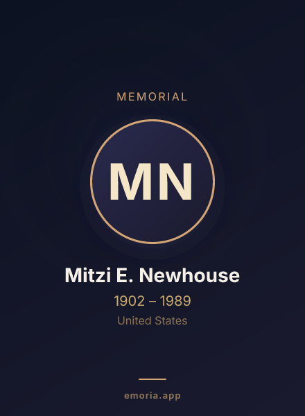 Memorial portrait of Mitzi E. Newhouse