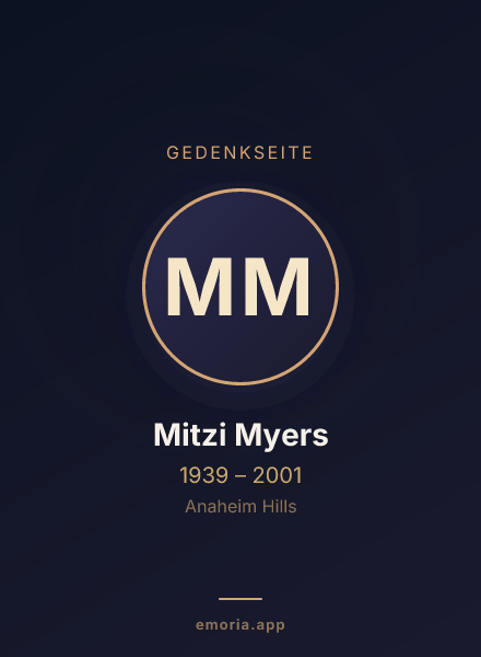 Gedenkportrait von Mitzi Myers
