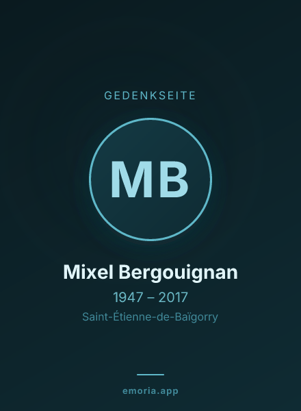 Gedenkportrait von Mixel Bergouignan