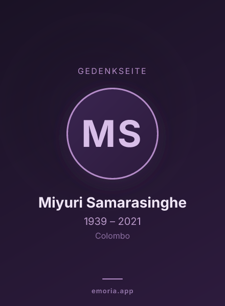 Gedenkportrait von Miyuri Samarasinghe