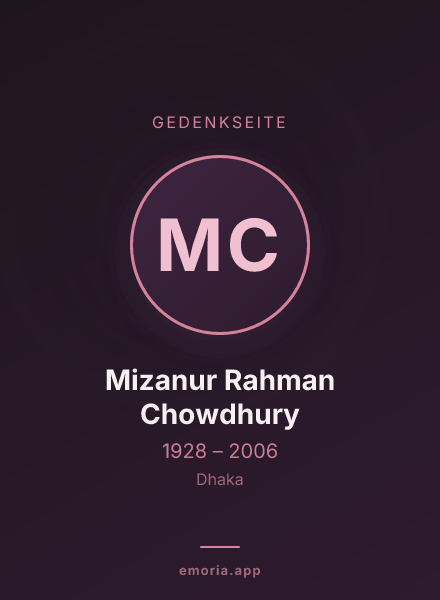 Gedenkportrait von Mizanur Rahman Chowdhury