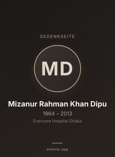 Gedenkportrait von Mizanur Rahman Khan Dipu