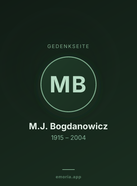 Gedenkportrait von M.J. Bogdanowicz