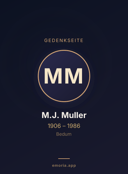 Gedenkportrait von M.J. Muller