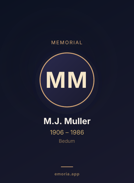 Memorial portrait of M.J. Muller