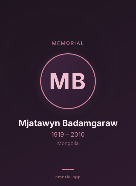 Memorial portrait of Mjatawyn Badamgaraw