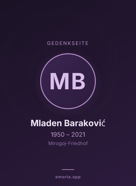 Gedenkportrait von Mladen Baraković
